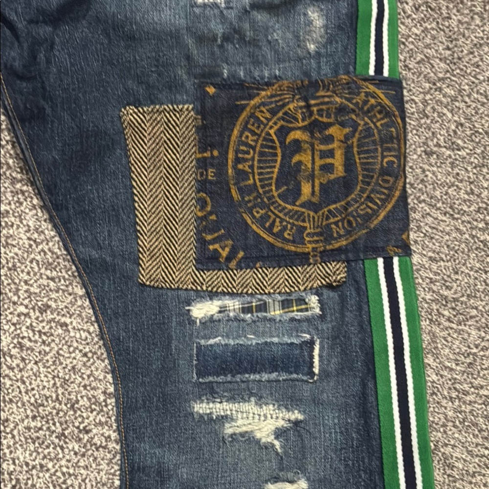 Polo Ralph Lauren Men’s Blue Patchwork Jeans - Picture 4 of 14